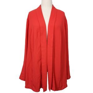 Catherines Black Label Cardigan Womens Plus Size 3X Coral Long Sleeve Open Front